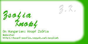 zsofia knopf business card